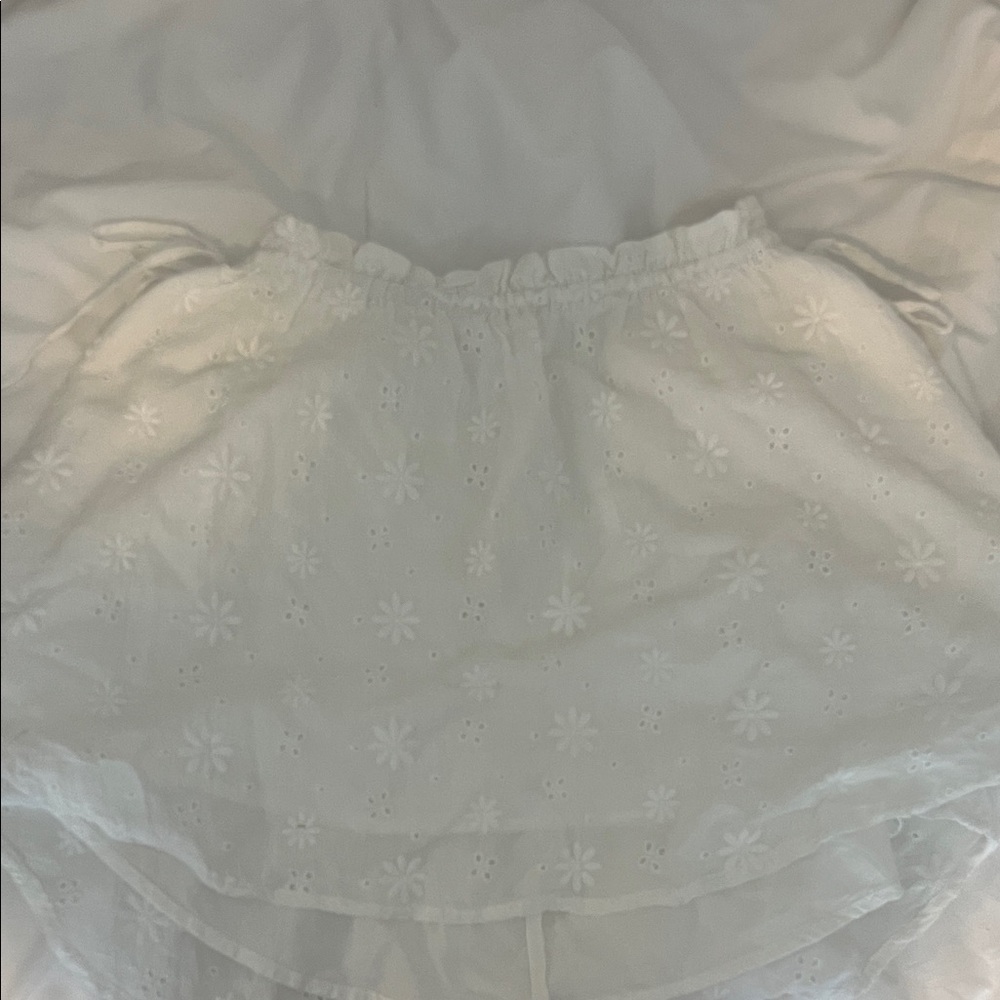 Aerie White Floral Mini Skirt